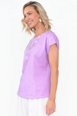 Cotton Tops<Cafe Latte Marlin Purple Wash Cotton Tee