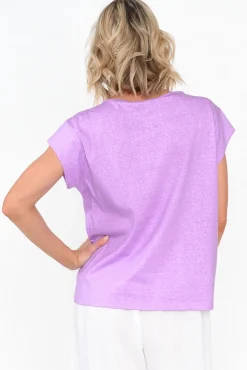 Cotton Tops<Cafe Latte Marlin Purple Wash Cotton Tee