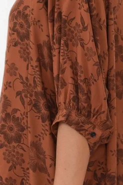Sleeved Tops<Willow Tree Marsden Rust Garden Button Top