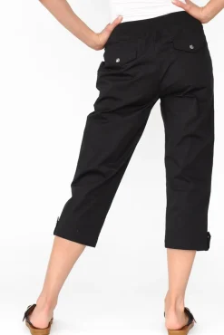 Pants<Threadz Marta Black Cotton 3/4 Pant