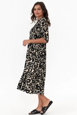 Midi Dresses<Willow Tree Martin Black Garden Pocket Dress