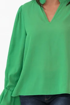 Sleeved Tops<365 Days Martini Green Ruffle Sleeve Top