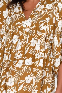 Sleeved Tops<New U Collection Marylee Mustard Garden Gathered Top