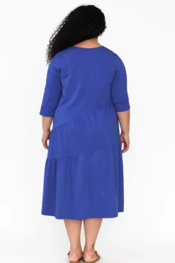 Cotton Dresses<Tirelli Masie Cobalt Diagonal Gathered Dress