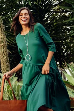 Cotton Dresses<Tirelli Masie Emerald Diagonal Gathered Dress