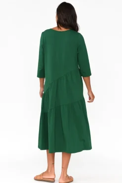 Cotton Dresses<Tirelli Masie Emerald Diagonal Gathered Dress