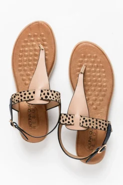 Flat Sandals<Laguna Quays Mawa Navy Cheetah Sandal