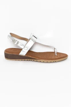 Flat Sandals<Laguna Quays Mawa Silver Sandal