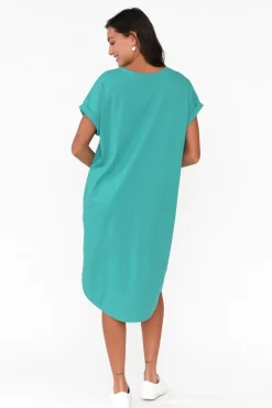 Cotton Dresses<Betty Basics Maxine Jade Green Cotton T-Shirt Dress