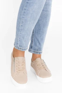 Leather Sneakers<Bay Lane Medusa Nude Platform Sneaker