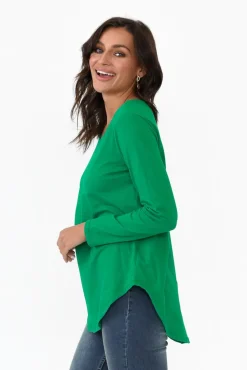 Sleeved Tops<Betty Basics Megan Jade Cotton Long Sleeve Top