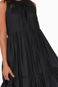 Cotton Dresses<Holiday Melda Black Silk Cotton Dress