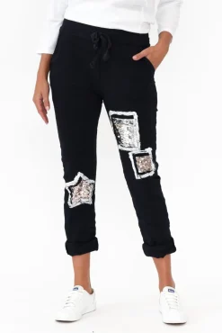 Pants<La Strada Mendes Navy Sequin Stretch Pant