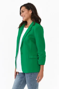 Jackets<Betty Basics Merci Green Ponte Blazer