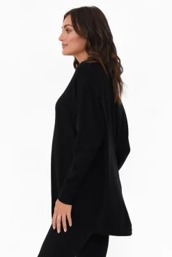 Jumpers<Cali and Co Meryl Black Wool Blend Drape Jumper