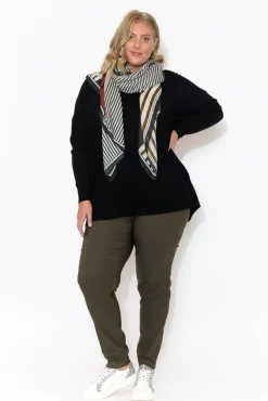 Jumpers<Cali and Co Meryl Black Wool Blend Drape Jumper