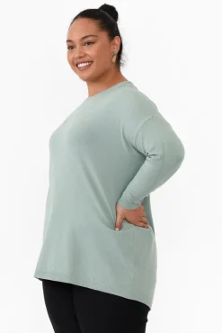 Knitwear<Cali and Co Meryl Sage Wool Blend Drape Jumper