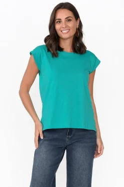 Cotton Tops<Betty Basics Michaela Jade Green Cotton Top