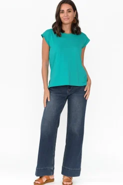 Cotton Tops<Betty Basics Michaela Jade Green Cotton Top