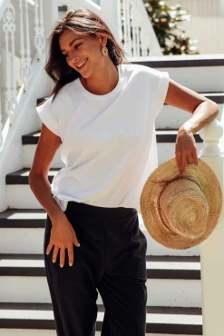 Cotton Tops<Betty Basics Michaela White Cotton Top