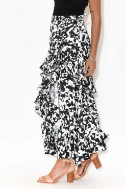 Skirts<Fate Becker Midnight Flyer Black Speckle Maxi Skirt