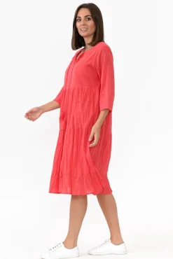 Cotton Dresses<One Summer Milana Cherry Crinkle Cotton Dress