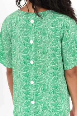 Linen Tops<Willow Tree Miles Green Leaf Linen Blend Top