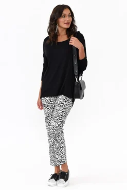 Pants<Whispers Milo White Leopard Stretch Pant