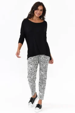 Pants<Whispers Milo White Leopard Stretch Pant