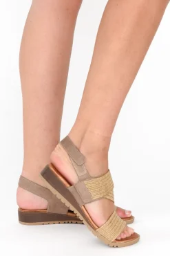 Flat Sandals<Laguna Quays Miss Beige Raffia Elastic Sandal