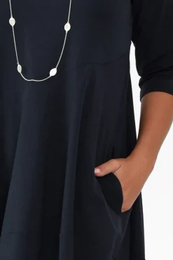 Cotton Dresses<Tirelli Misty Dark Navy Diagonal Seam Dress