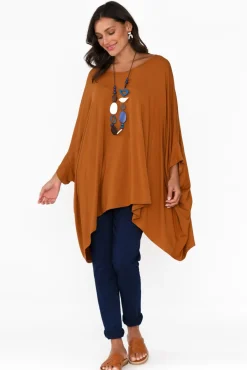 Tunic Tops<Pq Mocha Oversized Bamboo Drape Top