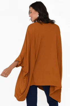 Tunic Tops<Pq Mocha Oversized Bamboo Drape Top