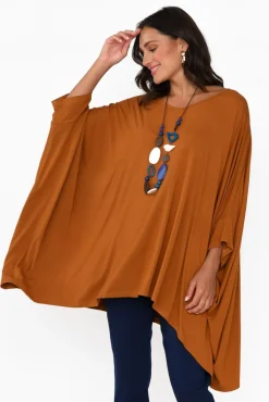 Tunic Tops<Pq Mocha Oversized Bamboo Drape Top