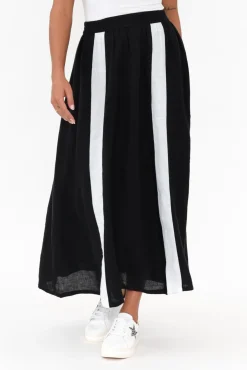 Skirts<Eadie Lifestyle Monarch Black Linen Maxi Skirt