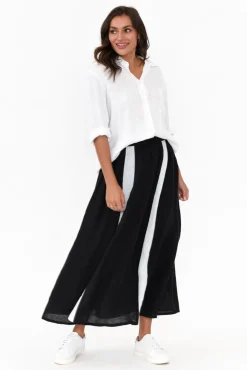 Skirts<Eadie Lifestyle Monarch Black Linen Maxi Skirt