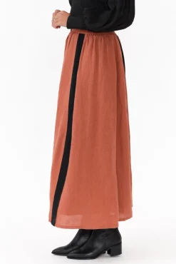 Skirts<Eadie Lifestyle Monarch Rust Linen Maxi Skirt