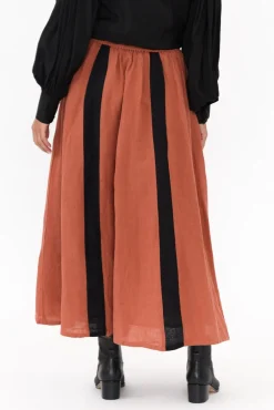 Skirts<Eadie Lifestyle Monarch Rust Linen Maxi Skirt
