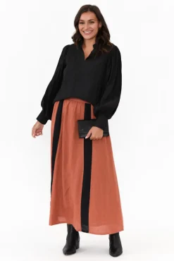 Skirts<Eadie Lifestyle Monarch Rust Linen Maxi Skirt