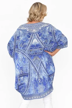 Tunic Tops<Fashion Spectrum Monet Blue Silk Drape Top