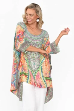 Tunic Tops<Fashion Spectrum Monet Orange Silk Drape Top