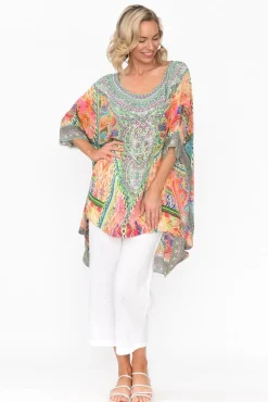 Tunic Tops<Fashion Spectrum Monet Orange Silk Drape Top