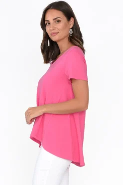 Cotton Tops<One Ten Willow Montreal Pink Cotton Tee