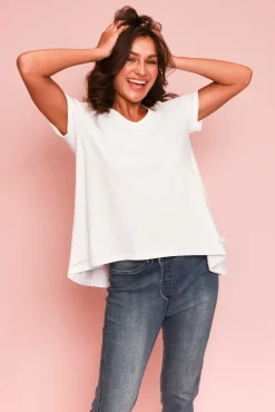 Cotton Tops<One Ten Willow Montreal White Cotton Tee