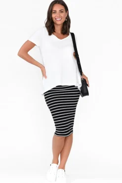 Cotton Tops<One Ten Willow Montreal White Cotton Tee