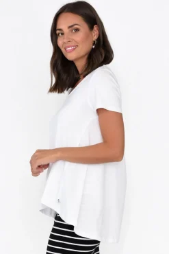 Cotton Tops<One Ten Willow Montreal White Cotton Tee