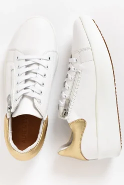 White Sneakers<Alfie and Evie Moppy White Leather Platform Zip Sneaker