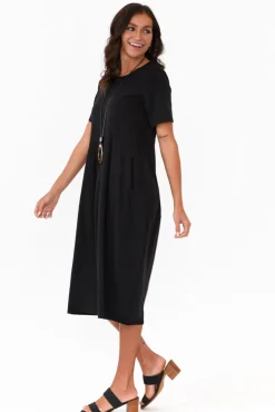 Cotton Dresses<Tirelli Morgan Black Diagonal Seam Dress