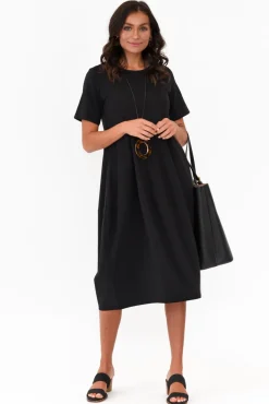Cotton Dresses<Tirelli Morgan Black Diagonal Seam Dress