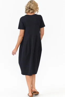 Cotton Dresses<Tirelli Morgan Navy Diagonal Seam Dress